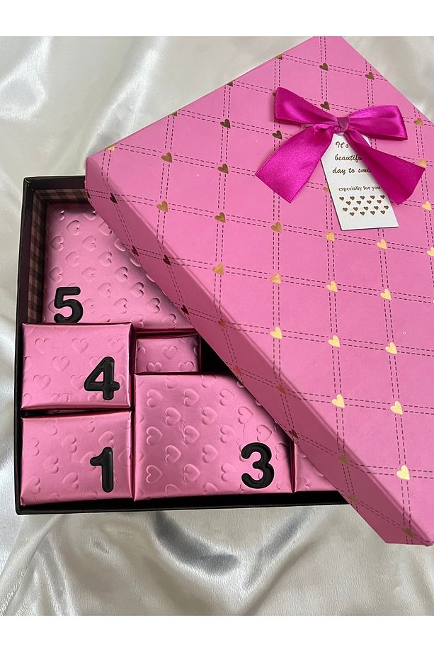 Kişiye Özel 24’lü Takı Advent Calendar Kutusu (İÇERİK AÇIKLAMADA) Pembe Kutu - 3