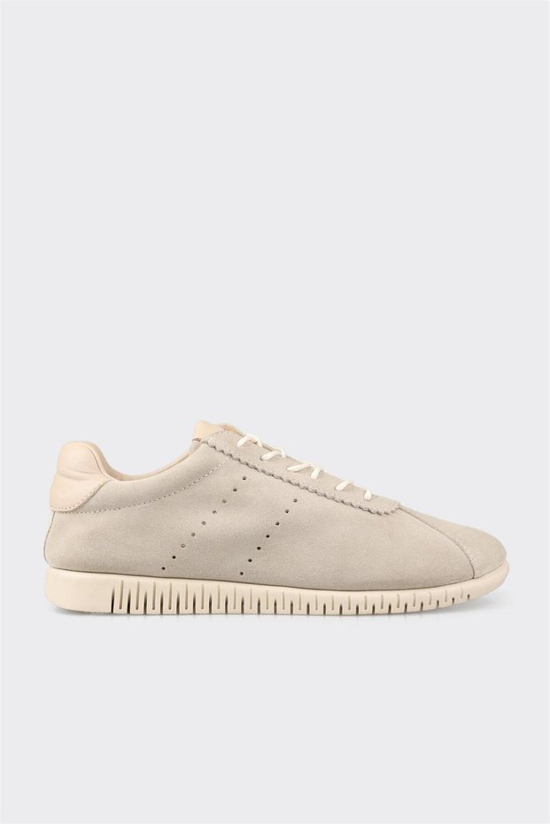 Beige Leather Women's Sports Shoes