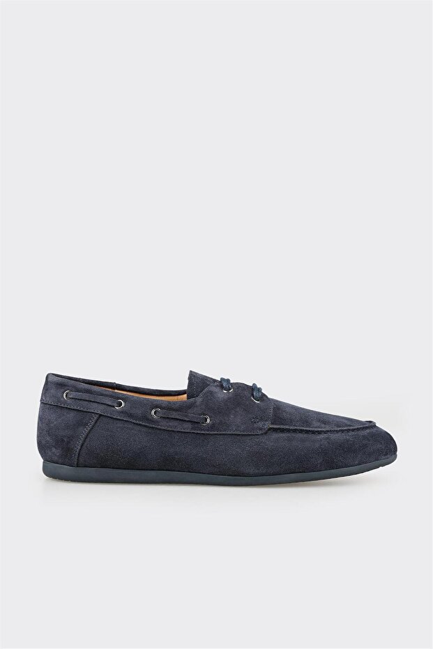 Navy Blue Leather Men's Casual Shoes