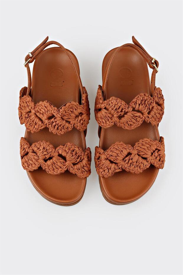 Taba Kadın Düz Sandalet - 4