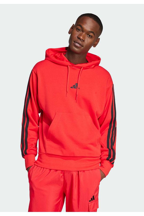 Essentials 3-Stripes French Terry Kapüşonlu Üst - 7