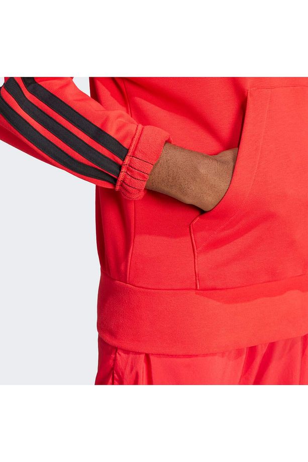 Essentials 3-Stripes French Terry Kapüşonlu Üst - 6