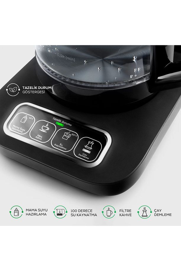Çaysever Robotea Pro Connect 4 in 1 Konuşan Otomatik Cam Çay Mama ve Filtre Kahve Makinesi Wİ-Fİ - 4