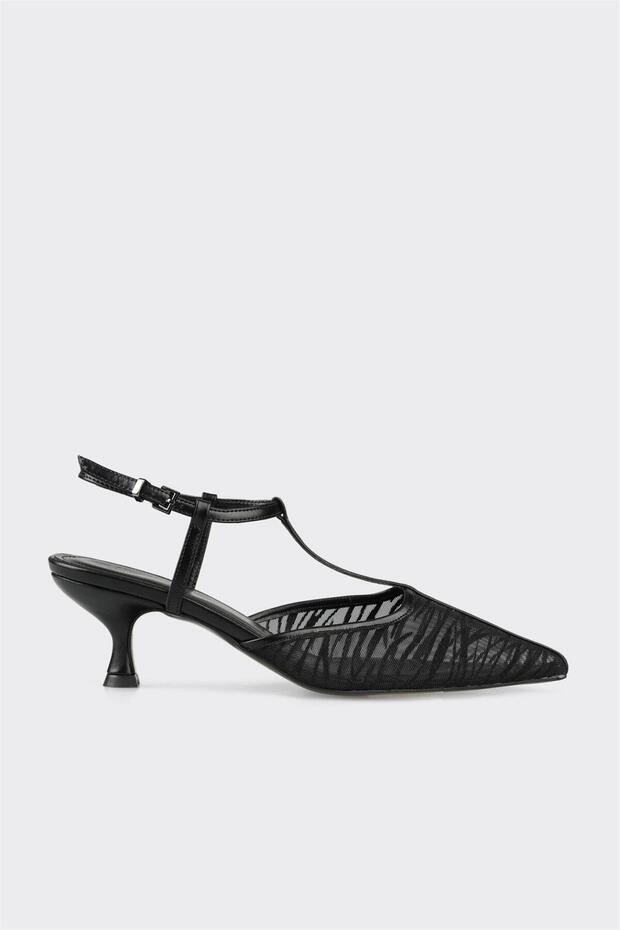 Schwarze Damenschuhe mit Absatz - 1