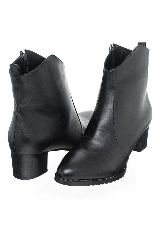 Kadın Siyah Deri Bot - 5