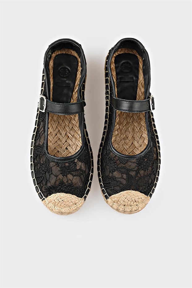 Siyah Kadın Espadril - 4