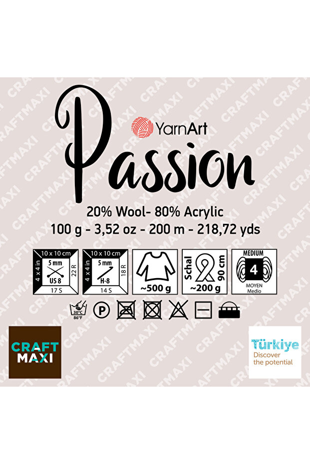 Passıon - Ebruli El Örgü Ipi Ebruli-1254 - 2