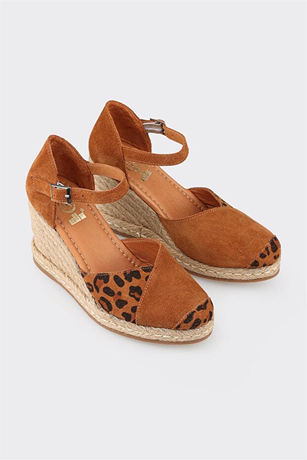 Taba Deri Kadın Espadril - 2