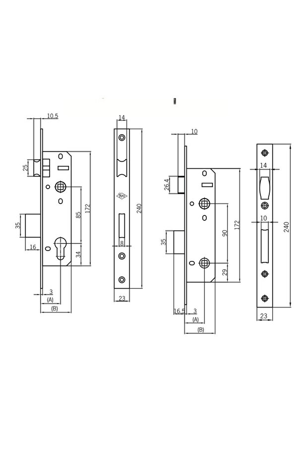 Alüminyum Kapı Kilidi 156/20 - 2