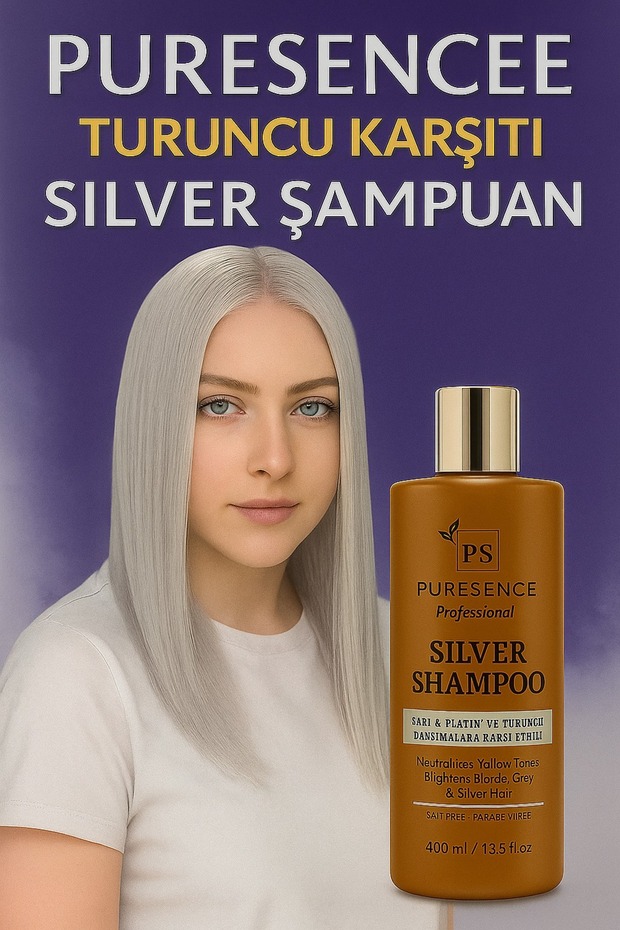 SİLVER ŞAMPUAN TURUNCU KARŞITI 400 ML PURESENCE PROFESSIONAL - 4