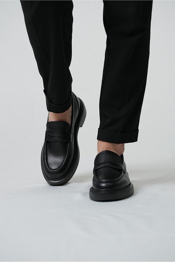 Owen Model Hakiki Deri El Yapımı Erkek Siyah Casual Ayakkabı - 4