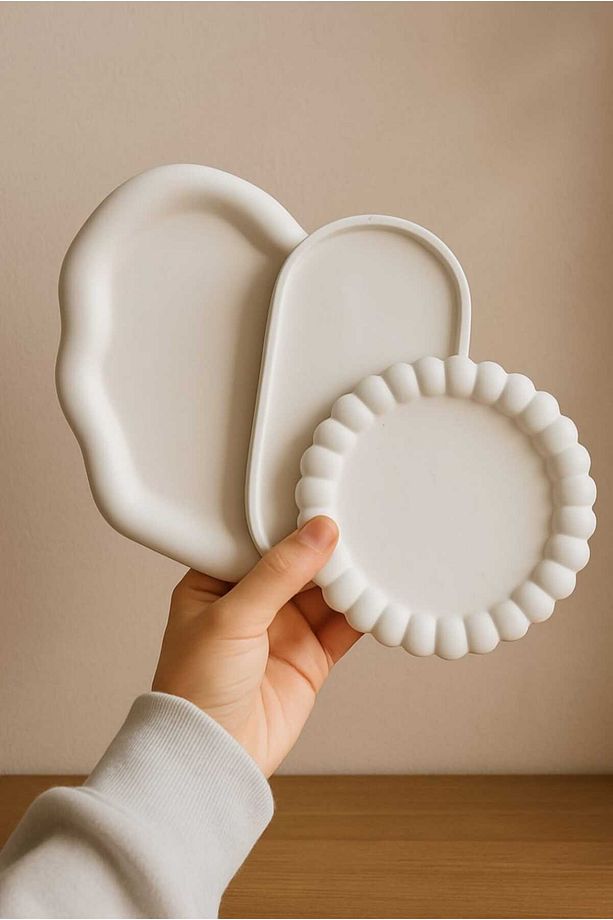 Dekoratif Obje Biblo 3lü Tabak Set - 1