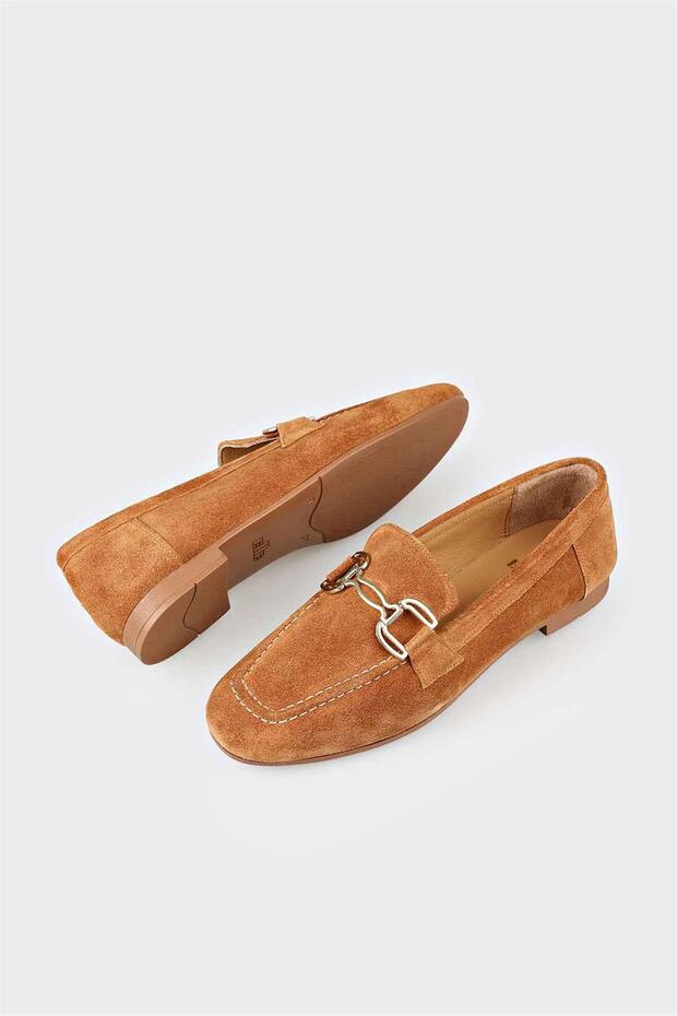 Camel Deri Kadın Loafer - 3