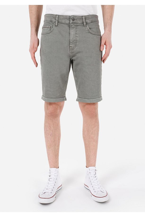 Regular Fit Orta Bel Düz Erkek Yeşil Şort - 4