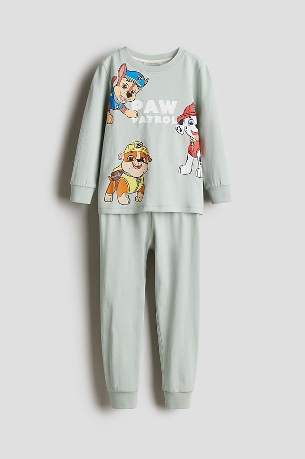 Pamuklu ve Baskılı Jarse Pijama Takımı - 1