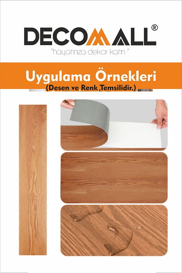 PR-5 KENDİNDEN YAPIŞKANLI FOLYO 4Adet PARKE ZEMİN DUVAR FAYANS KAPLAMA SUYA DAYANIKLI LAMİNASYONLU - 6