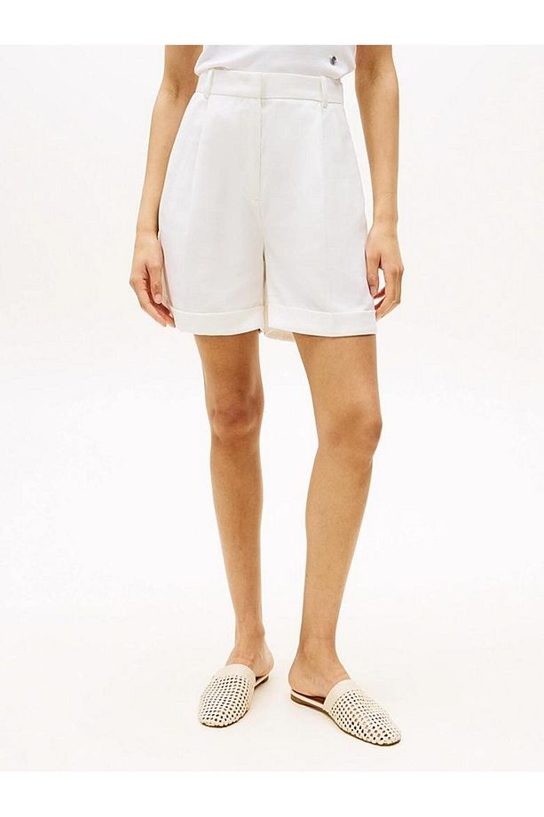 Kadın LINEN MIX PLEATED SHORT Şort - 2