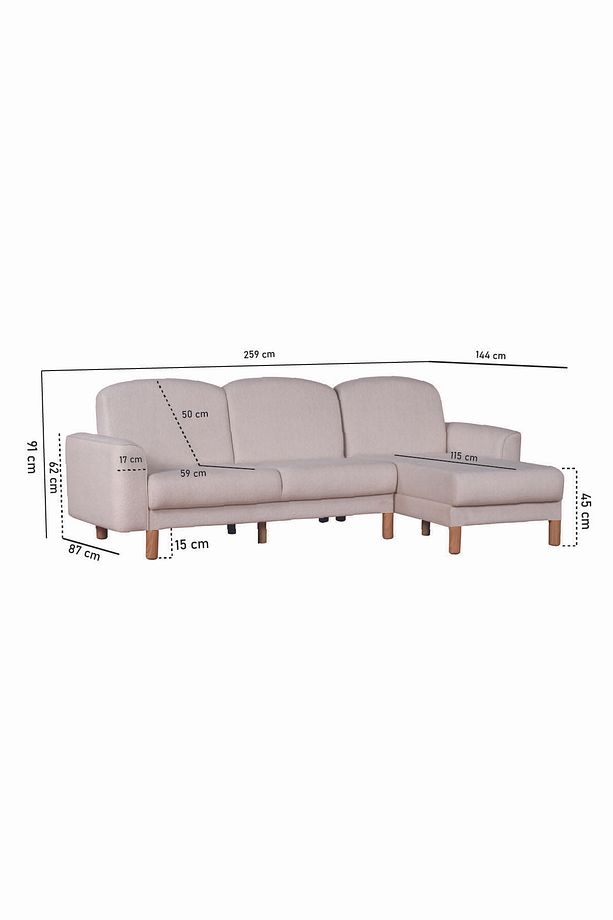Bohem's Köşe Açık Gri Çift Taraflı Kullanılabilir Köşe Takımı ; Berjer Dahildir - 8