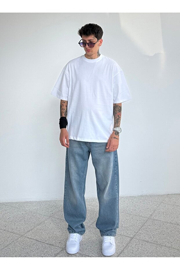 Thin Fabric Medium Oversize Fit Cotton Basic T-Shirt - 2
