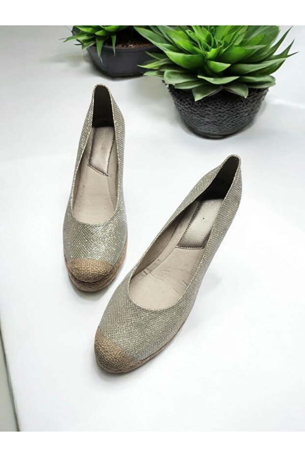 Straw&Linen Wedge Heel Shoes