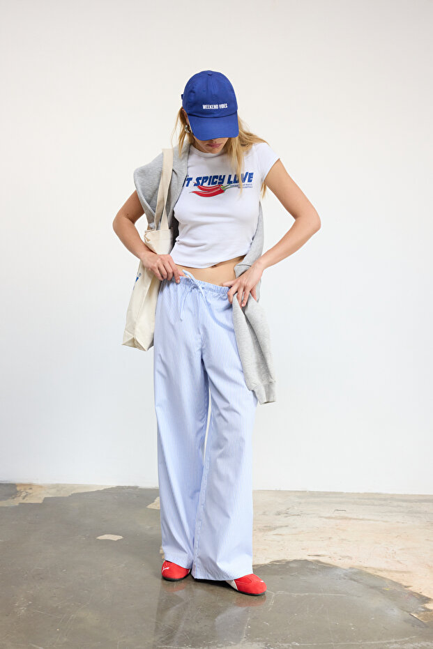 Geniş Paça Dökümlü Pantolon - 4