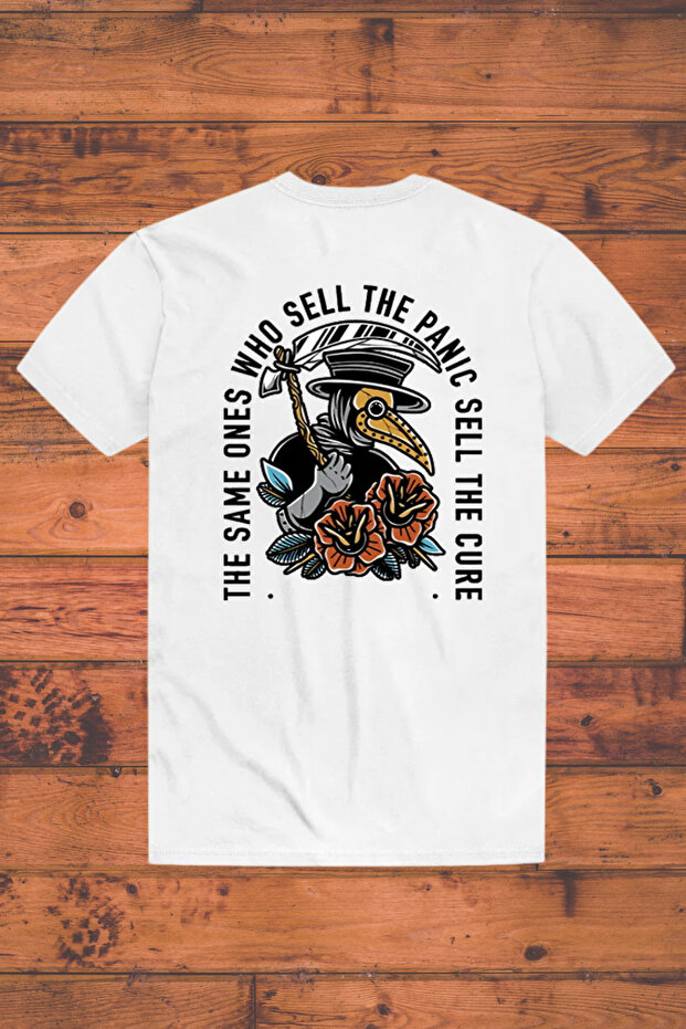 The Same Ones Who Sell the Panic Sell the Cure Printed Oversize T-Shirt