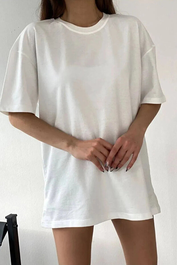 Γυναικείο μπλουζάκι Oversize Basic Βαμβακερό - 1