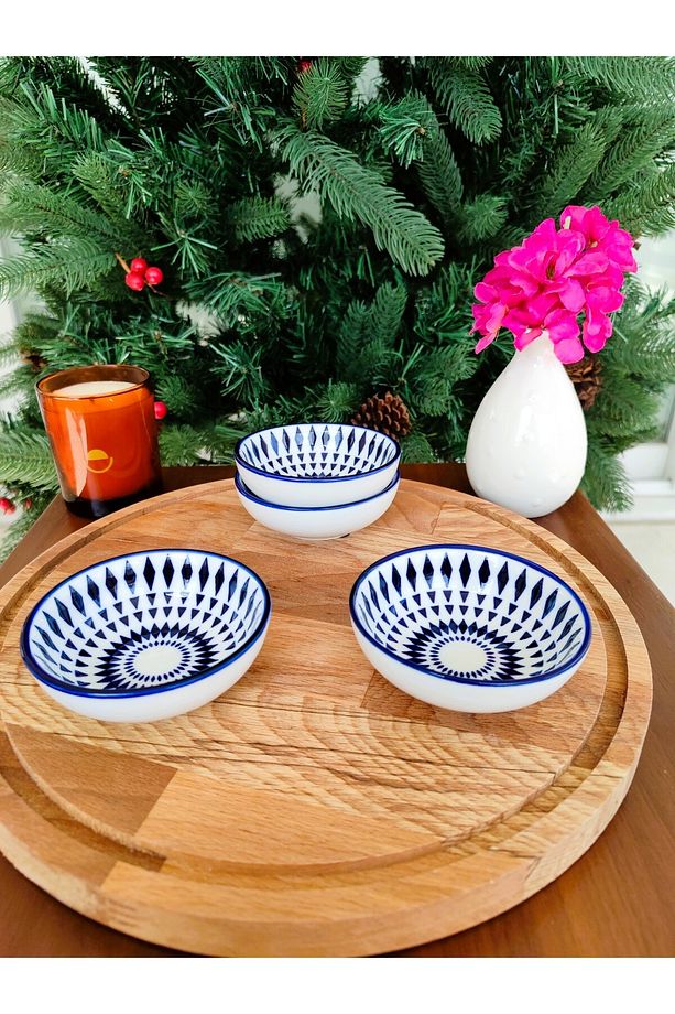 Revve Blue Niort New Bone China Mini Tabak 9x9x2,8 cm - ( 1 Adet ) - 6