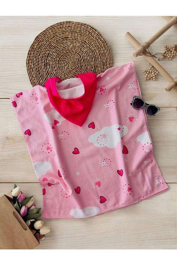 Zara Unicorn Kalp desenli yumuşak kız çocuk plaj havlusu - 6