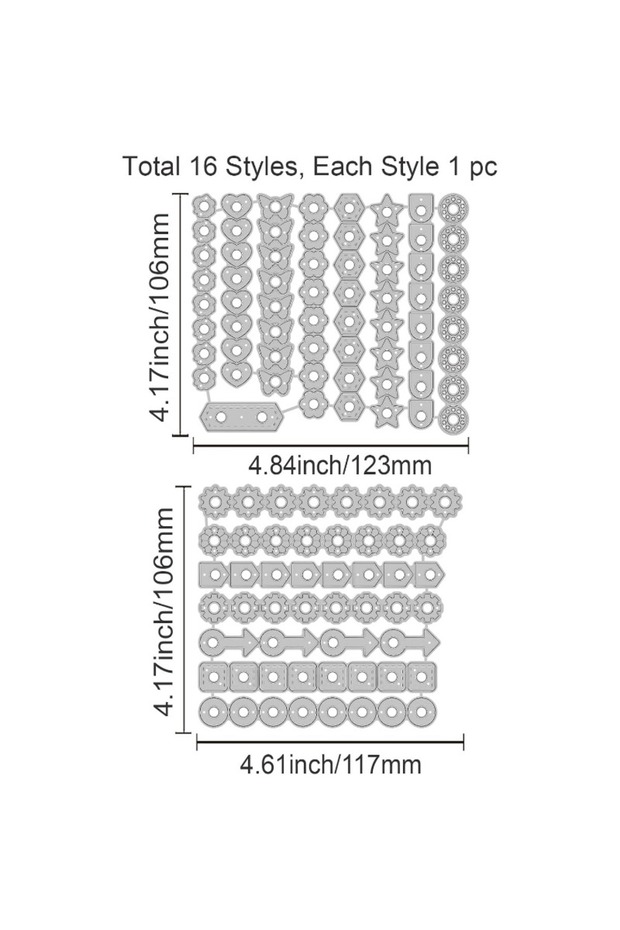 M AECH06-03125 2pcs Page Tab Hole Reinforcement Cutting Dies for DIY Scrapbooking Metal Geometric Cr