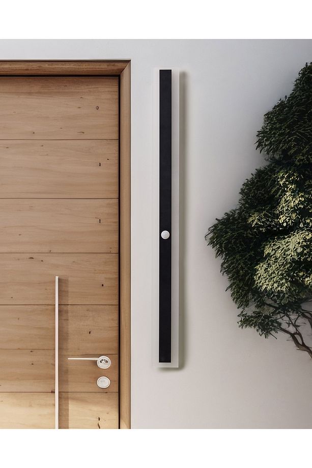Siyah LED Dış Mekan Duvar Lambası, Hareket Sensörlü, Modern ve Suya Dayanıklı - 2