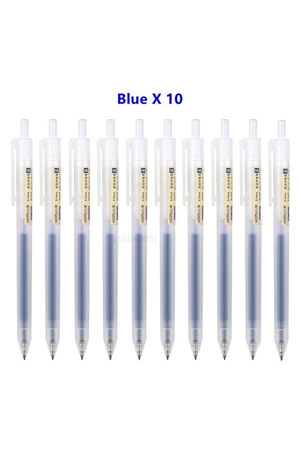 0.5mm Blue-10 Pen 6/10Pcs 0.5mm Retractable Gel Pens Set Black/blue Ink Ballpoint Writing Office Bus