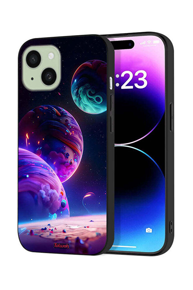 غطاء حماية لجهاز Apple iPhone 15 بنمط كوكبي