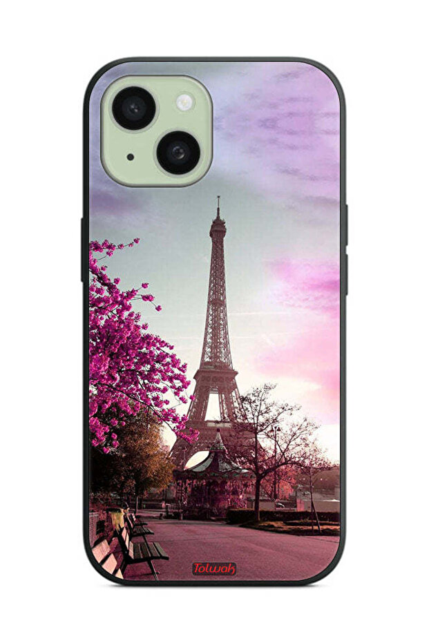 غطاء حماية لجهاز أبل آيفون 15 بلس بتصميم برج إيفل - 2