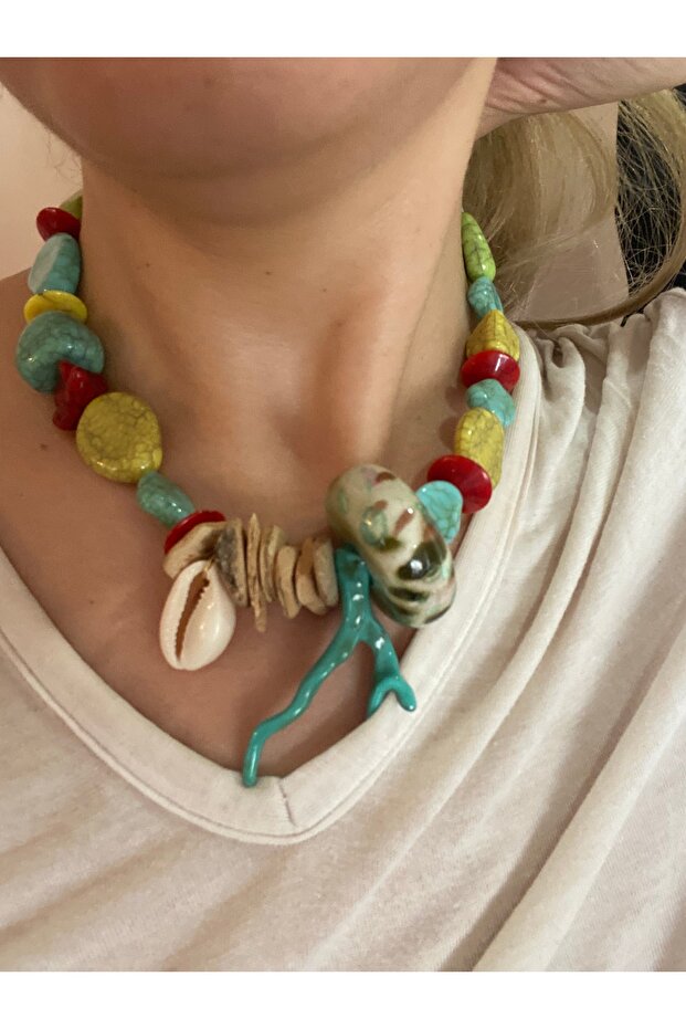 Dal mercan deniz kabuğu kolye - 1