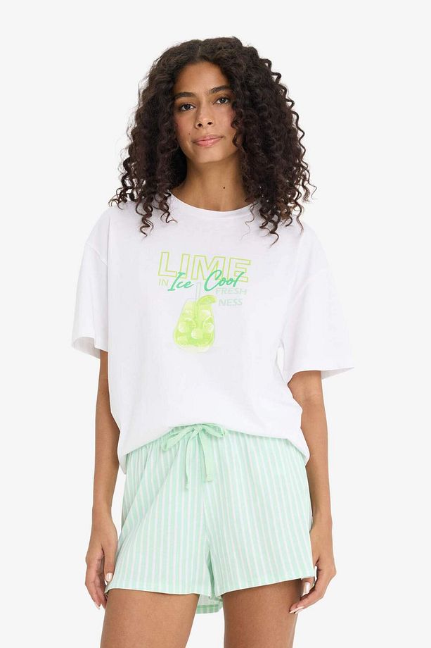 Regular Fit Şort Pijama Alt-Fall in Love- F3141AX25SM - 4