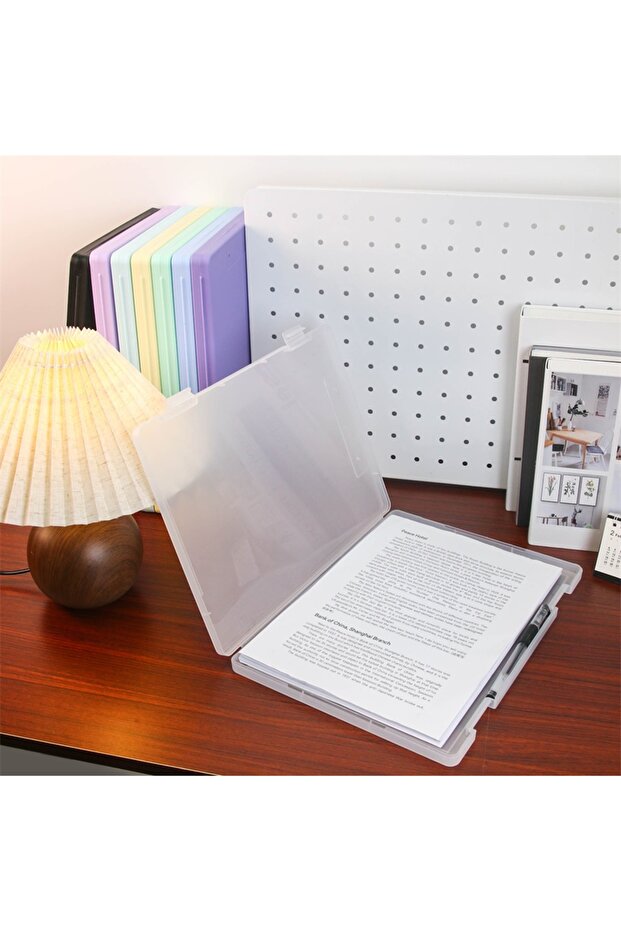 Transparent A4 transparent data storage box, folder, large capacity, multifunctional student test pa - 1