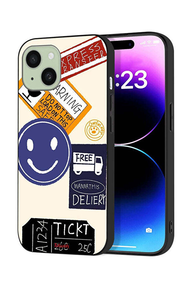 غطاء حماية لجهاز Apple iPhone 15 مع ملصق نقل سريع مجاني