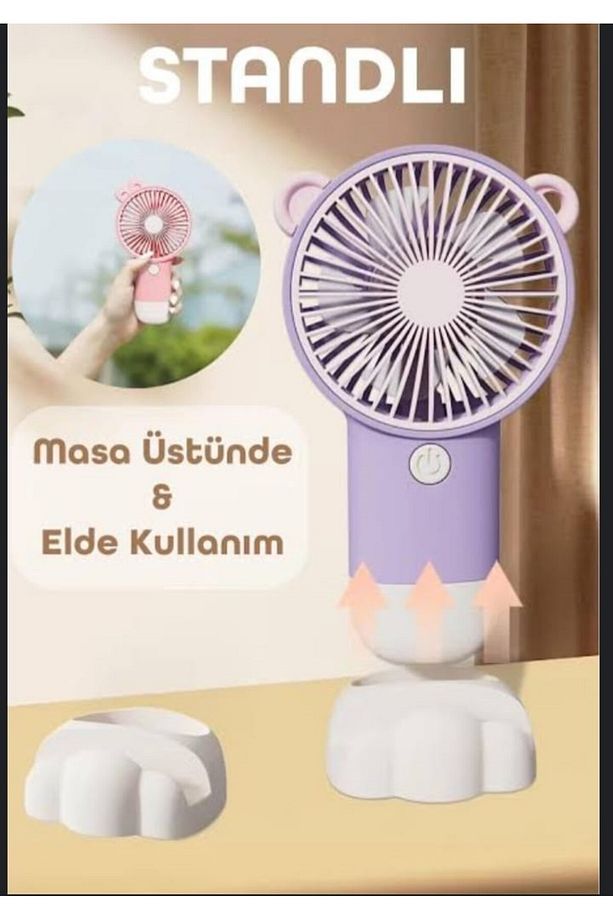 Mini Şarjlı Fan – Sessiz & Güvenli – Renkli Taşınabilir Vantilatör - 3