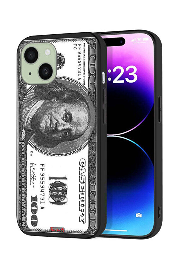 Apple iPhone 15 Protective Case Cover Dollar Pattern - 1