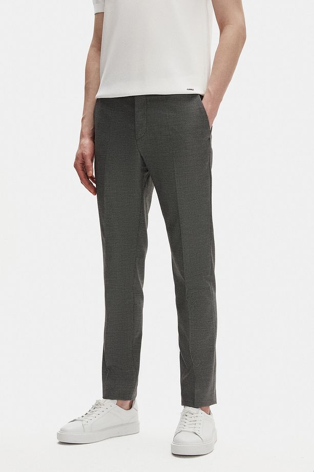 Slim Fit Antrasit Mikro Desen Kumaş Pantolon - 1