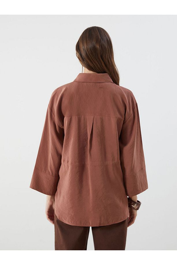 LCW Oversize Modal Karışımlı Kadın Gömlek - 4
