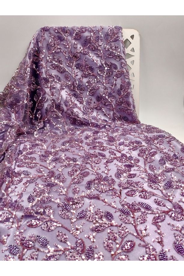 Yaprak Taşlı Abiyelik Kumaş - 3