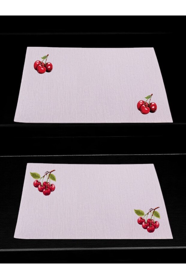 Cherry Printed Kitchen Table 2-Piece Linen Serving Cloth 28X40 cm American Service
