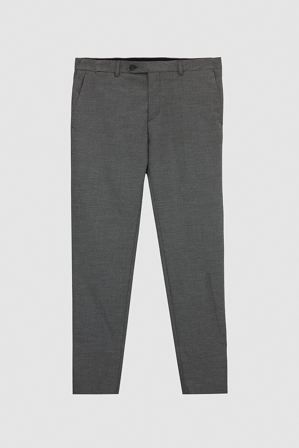 Slim Fit Antrasit Mikro Desen Kumaş Pantolon - 5