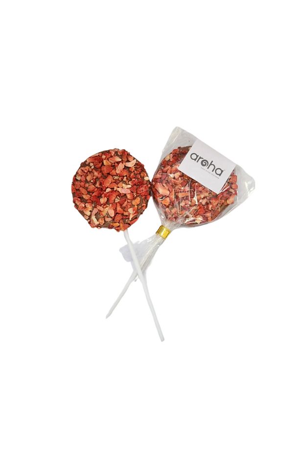 ÇİLEKLİ SÜTLÜ LOLİPOP ÇİKOLATA - %50 KAKAO ÇİLEKLİ SÜTLÜ ÇİKOLATA - 25 g (1 ADET) - 2