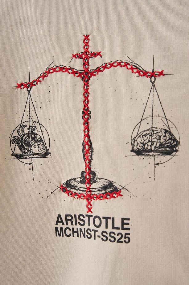 Erkek Aristotle Oversize Soft Bej Tişört - 4