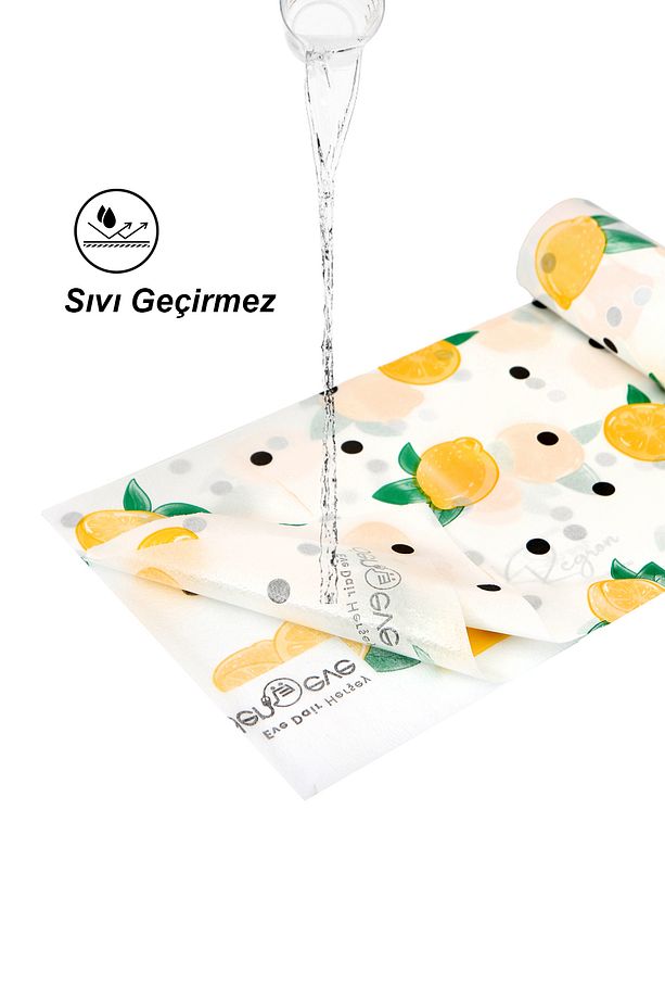 Tek Kullanımlık Pratik Masa Aktivite Kullan At Piknik Örtüsü 100x120 Bebek Masası Örtüsü Lİmon Desen - 3