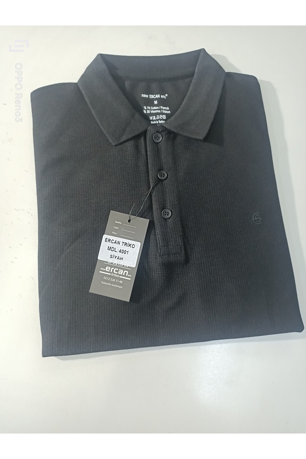 Regular Fit Pocketless Waffle Collar T-Shirt