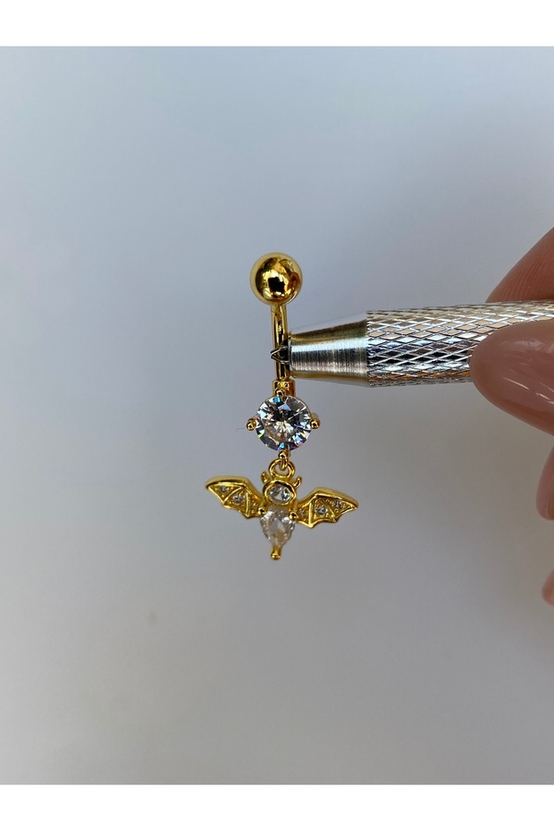 Çelik Göbek Piercing Yarasa Model - 8